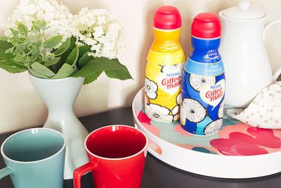 An Abstract Painted Serving Tray, with David Bromstad's #InspiredStart Designs for Coffee-Mate | Making it Lovely