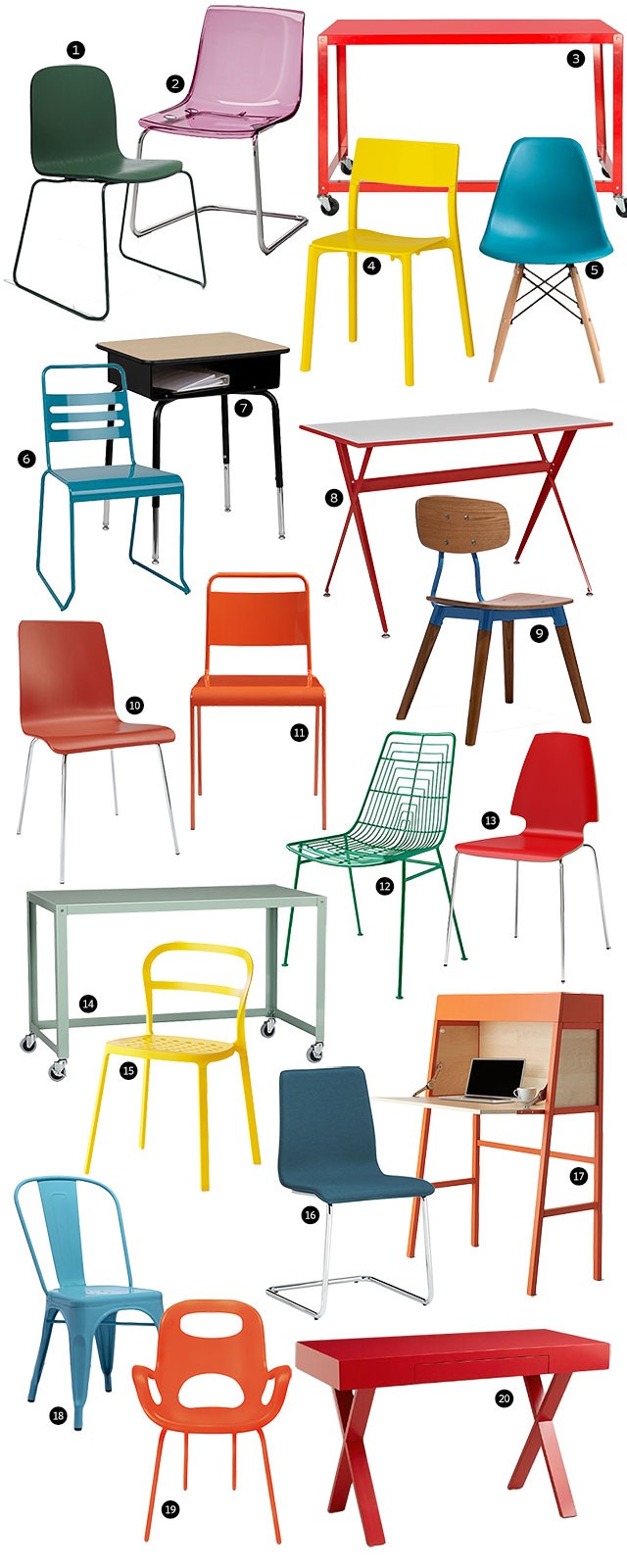 20 Colorful Kids' Desks and Chairs | Making it Lovely