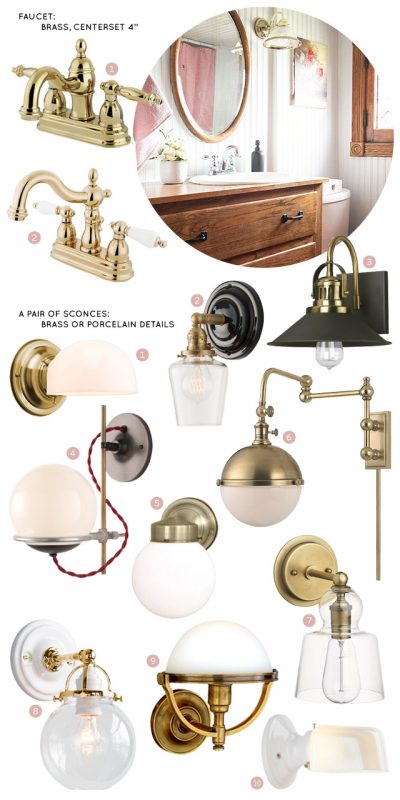 Faucets and Sconces for the Third Floor Bathroom