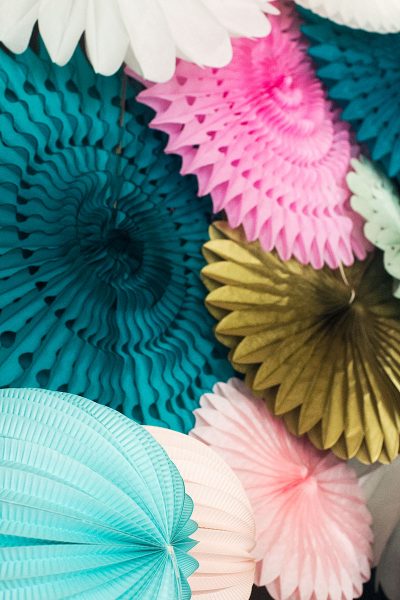 Paper Fans Display for a Party