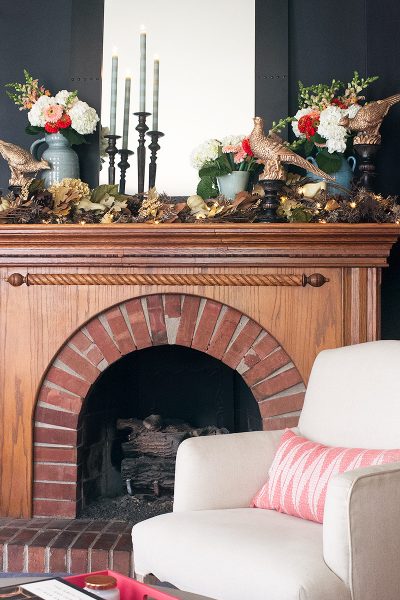 The Living Room, Decorated with Fall Leaves