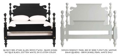 Quincy Bed Knockoff or Lookalike