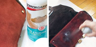 Protecting a Suede Purse with Scotchgard