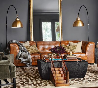 Ken Fulk Quilted Leather Sofa for Pottery Barn