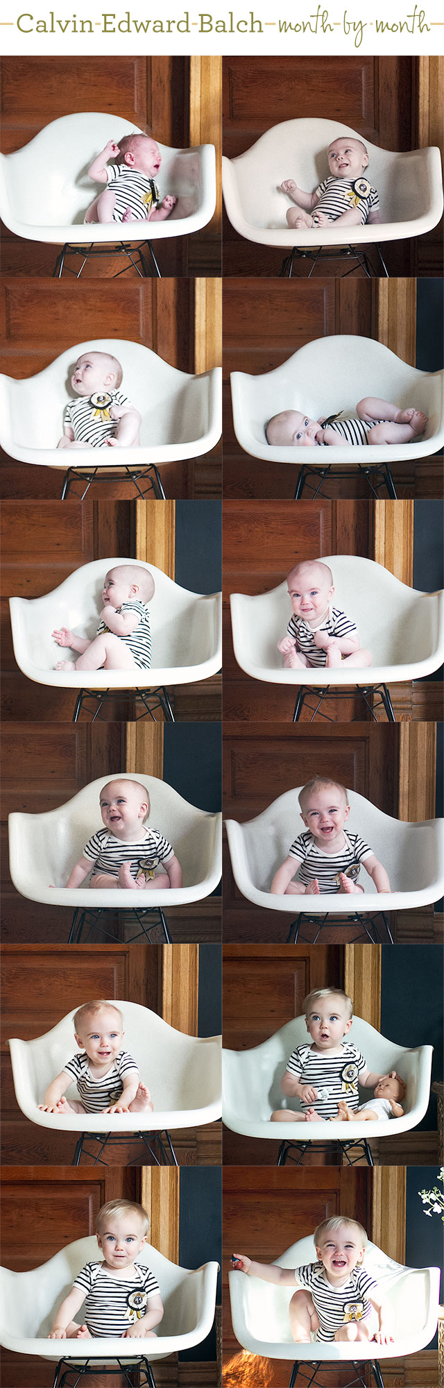Calvin's Monthly Baby Photos (Twelve Months Old!)