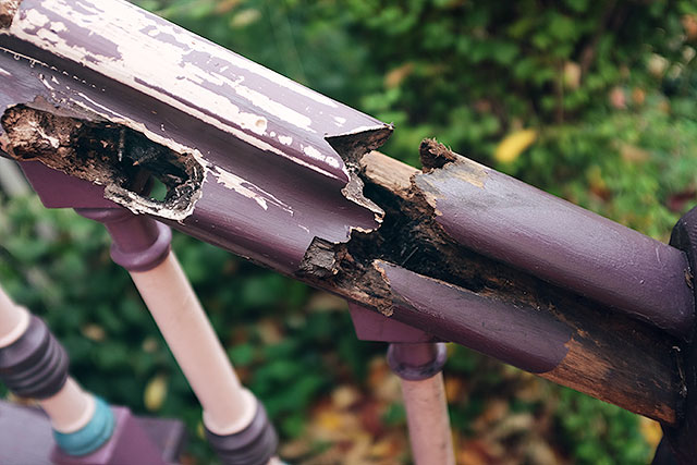 Wood Rot in the Front Porch Railing