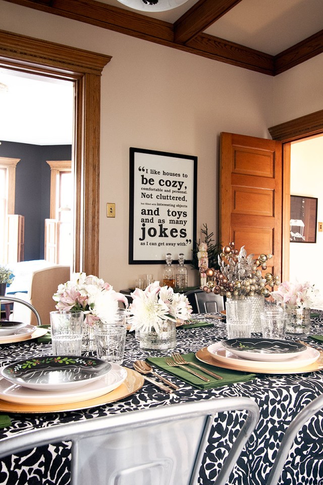 Dining Room Table, Set for Holiday Dinner | Making it Lovely