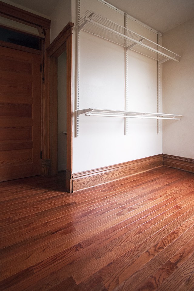 Master Bedroom Closet with New Hardwood Flooring