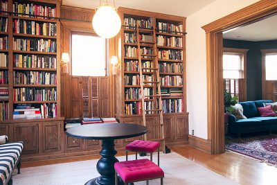 New Lighting in the Library and Living Room (Double Parlor)