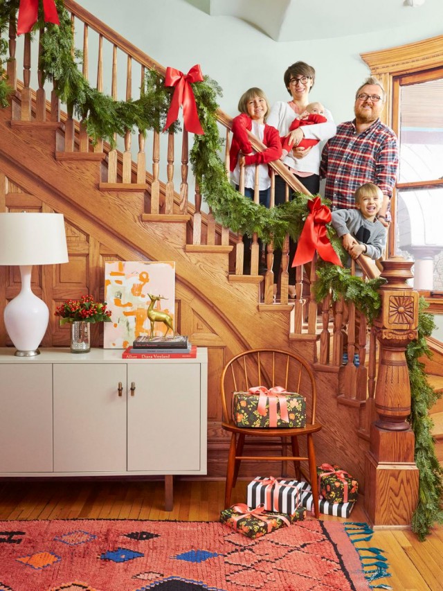 Making it Lovely's Victorian Stairway and Front Entryway in HGTV Magazine's Christmas 2015 Issue