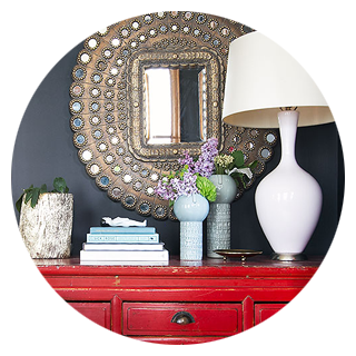 Vintage Red Console Table