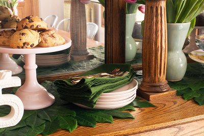 Leafy Backdrop made from Pier 1 Placemats