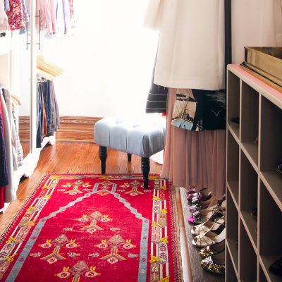 Vintage/Antique Tibetan Rug, New Stool
