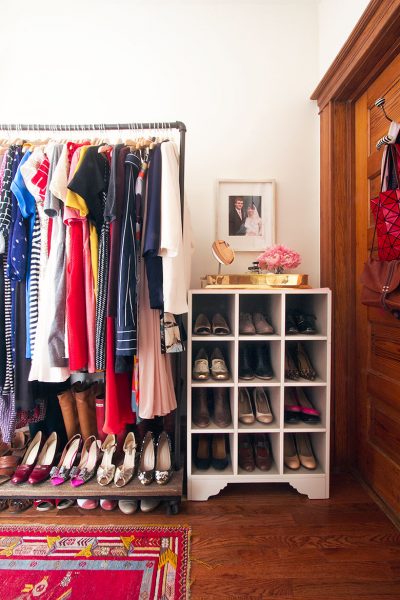 Garment Rack and Shoe Cubby Organizer | Making it Lovely's Closet
