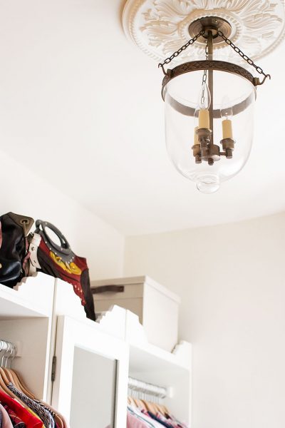 Bell Jar Lantern with Ceiling Medallion | Making it Lovely's Closet