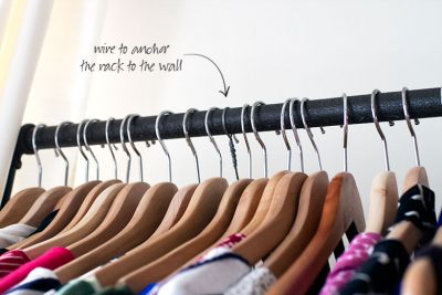 Wire Anchor to Secure a Garment Rack