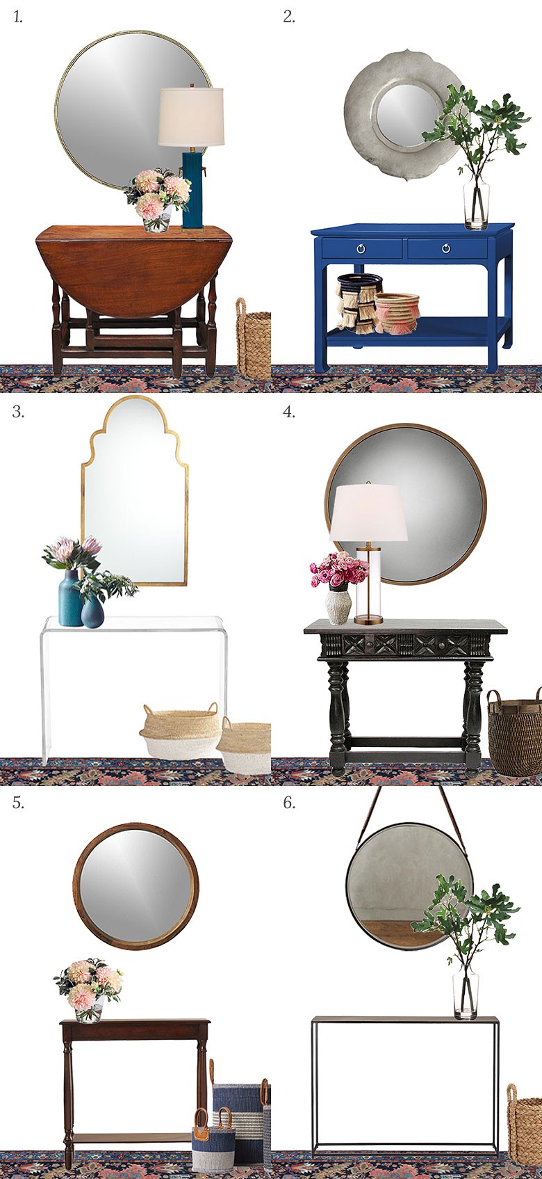 6 Entryway Console Tables and Mirrors