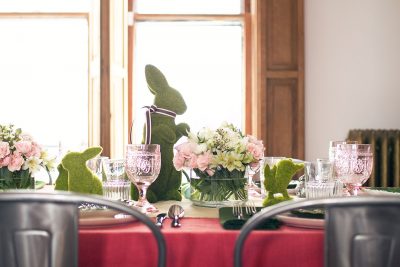 Pink and Green Easter Dining Table