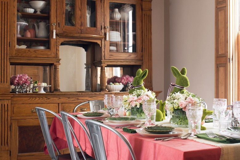 A Pink and Green Easter Table