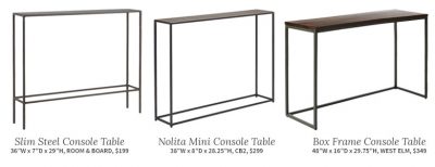 Slim Boxy Console Tables