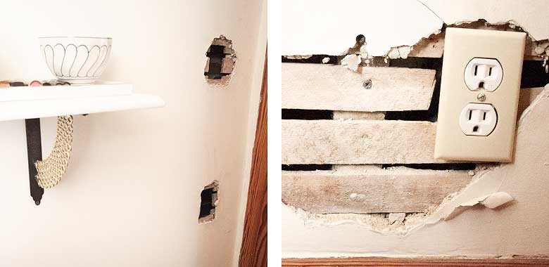 Holes in the Closet's Plaster Walls