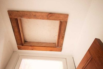 New Scuttle Hole for Rewiring, Attic, Unfinished