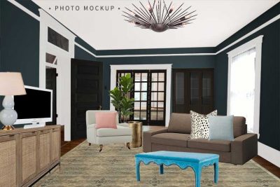 One Room Challenge Den Photo Mockup | Making it Lovely