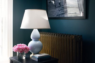 Light Blue Ceramic Gourd Table Lamp