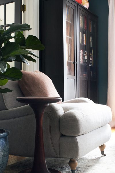 The Comfy Rose Chair from Interior Define | Making it Lovely's One Room Challenge Den