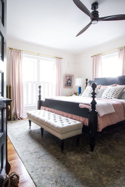 Bedroom with Ceiling Fan | Making it Lovely's One Room Challenge Bedroom