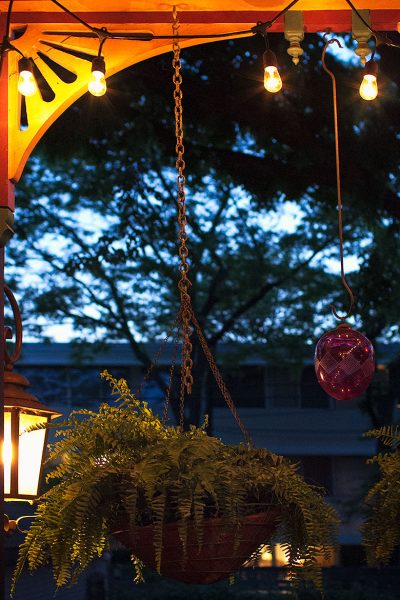 Back Porch String Lights at Night