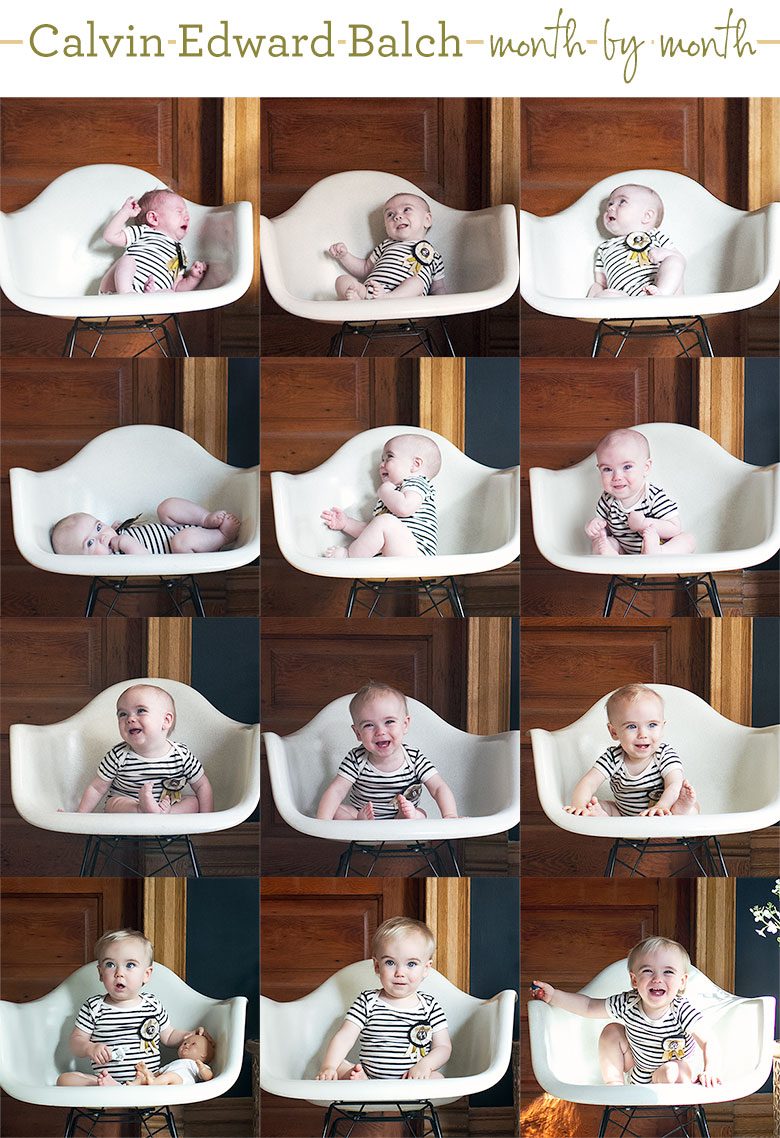 Calvin's Monthly Baby Photos (One to Twelve Months Old)