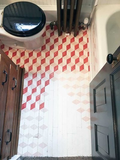 Geometric DIY Painted Floor in Progress | Making it Lovely