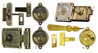 Occupied & Engaged / Vacant Brass Bathroom Door Locks
