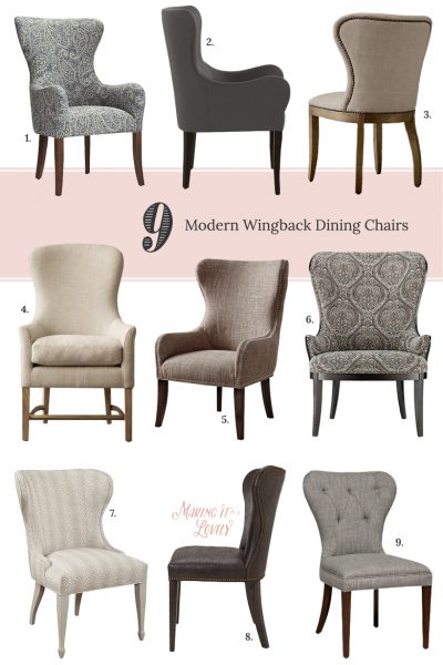 9 Modern Wingback Dining Chairs | Making it Lovely