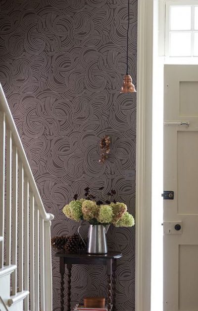 Cool Brown Farrow & Ball Tourbillon Wallpaper