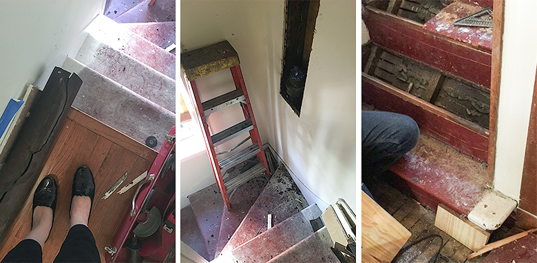 Back Stairway, Torn Apart, and a Cracked Plumbing Stack | Making it Lovely, One Room Challenge