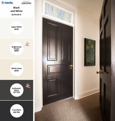 Black Doors, White Walls and Trim - Dutch Boy