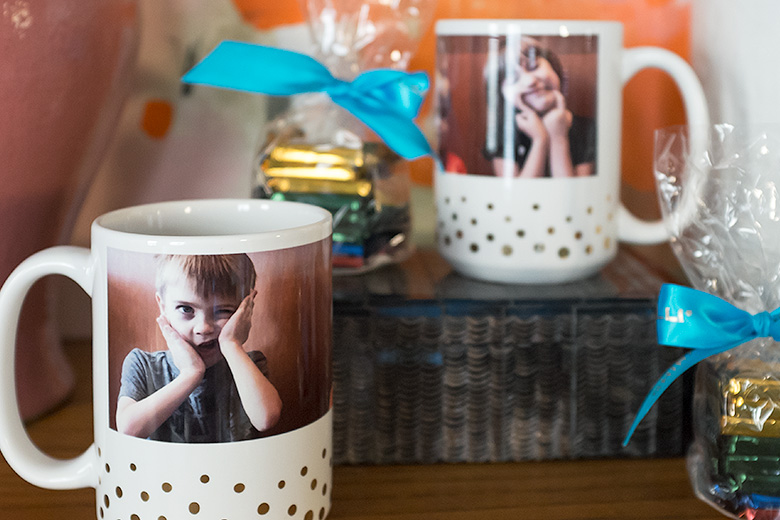 Personalized Gold Dot Mugs from Shutterfly