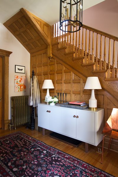 Victorian Stairway with Oak Wood Paneling | Making it Lovely, One Room Challenge
