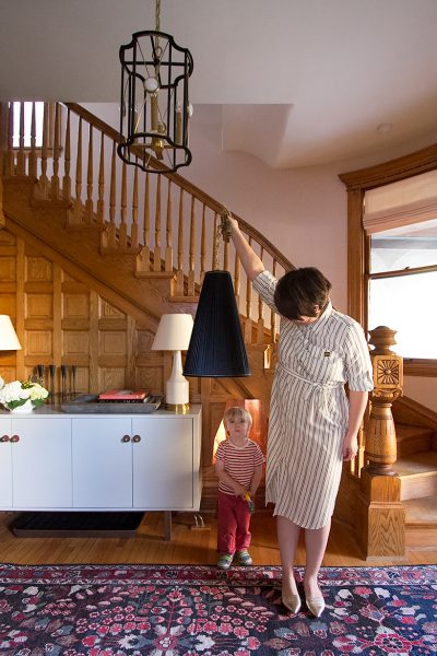 Black Pleated Pendant Shade from All Modern | Making it Lovely, One Room Challenge