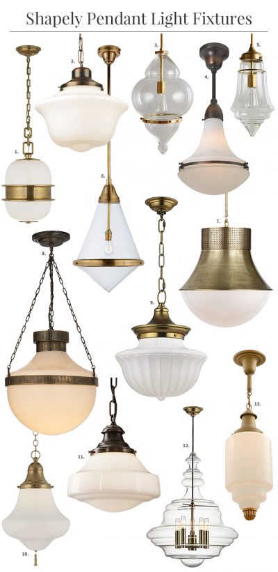 Shapely Glass Pendant Light Fixtures | Making it Lovely