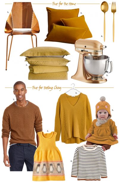 A Gift Guide in Mustard & Ochre, Gold, & Copper