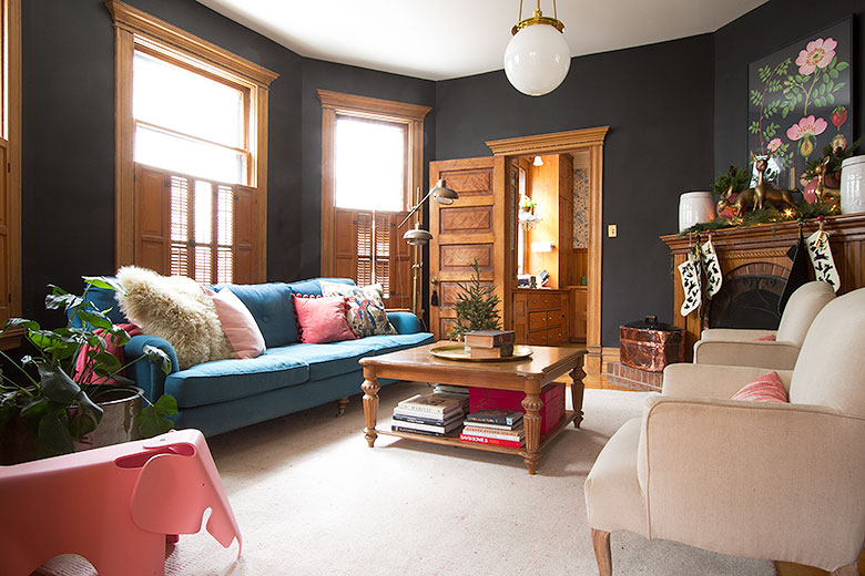 Modern Victorian, Black Living Room | Making it Lovely