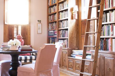 Home Library with Rolling Ladder | Making it Lovely