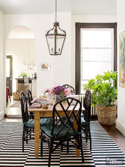 Traditional Dining Room with Black Chinese Chippendale Chairs in Better Homes & Gardens