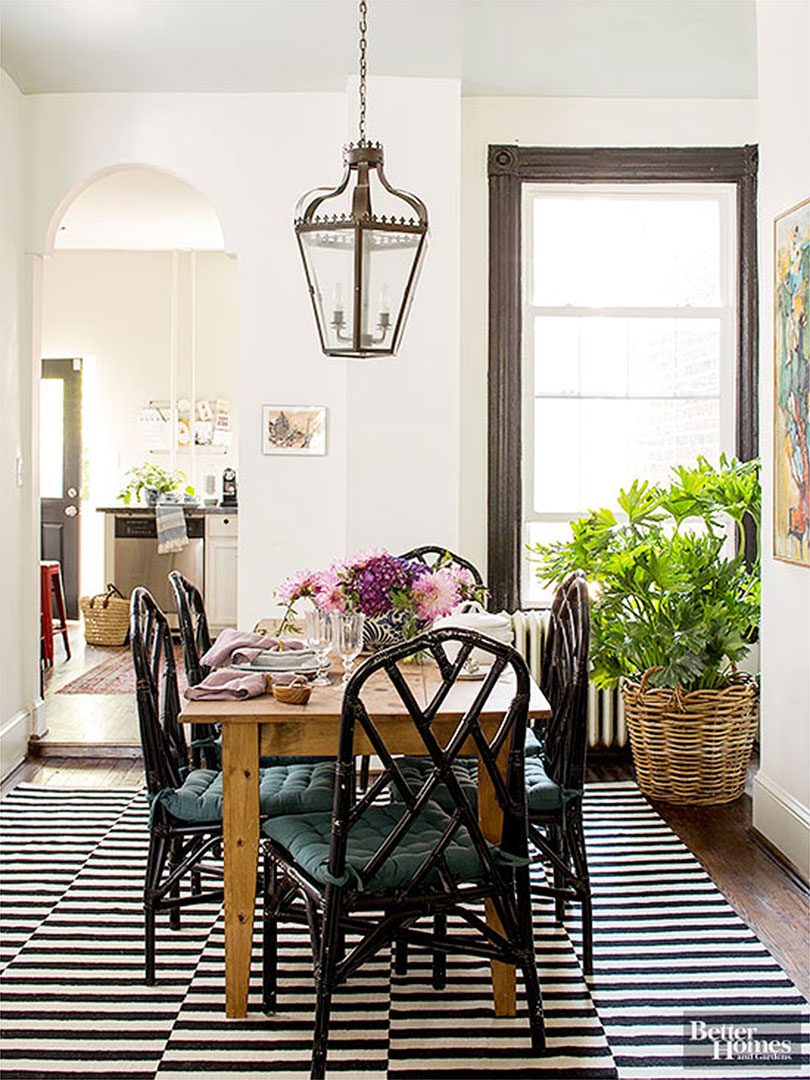 Traditional Dining Room with Black Chinese Chippendale Chairs in Better Homes & Gardens