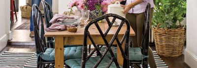 Kathryn Ivey's Traditional Dining Room with Black Chinese Chippendale Chairs in Better Homes & Gardens