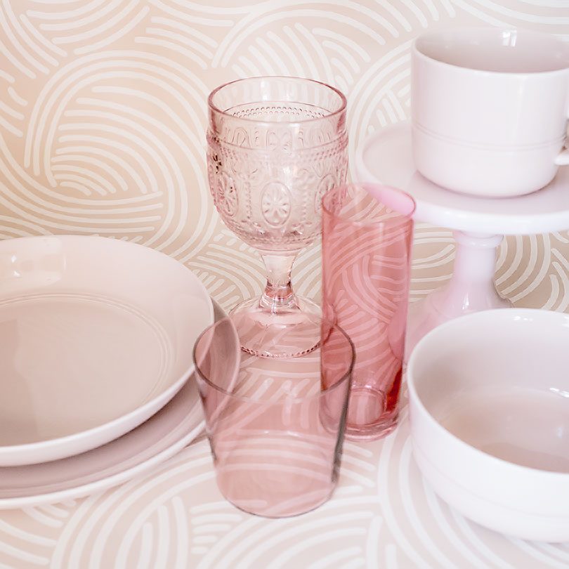 Pink Glasses and Dishes | Making it Lovely