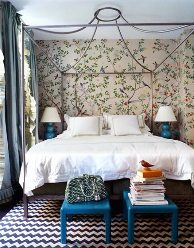Miles Redd Bedroom with Chinoiserie Wallpaper